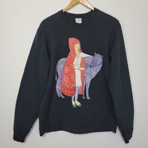 Port & Company Little Red Riding Hood Adult Sweatshirt Sz M Alternate Ending Art